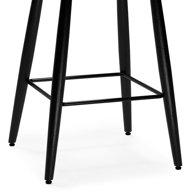 Callie Contemporary 16 inch Counter Height stool (Set of 2) in Grey Polyester linen fabric