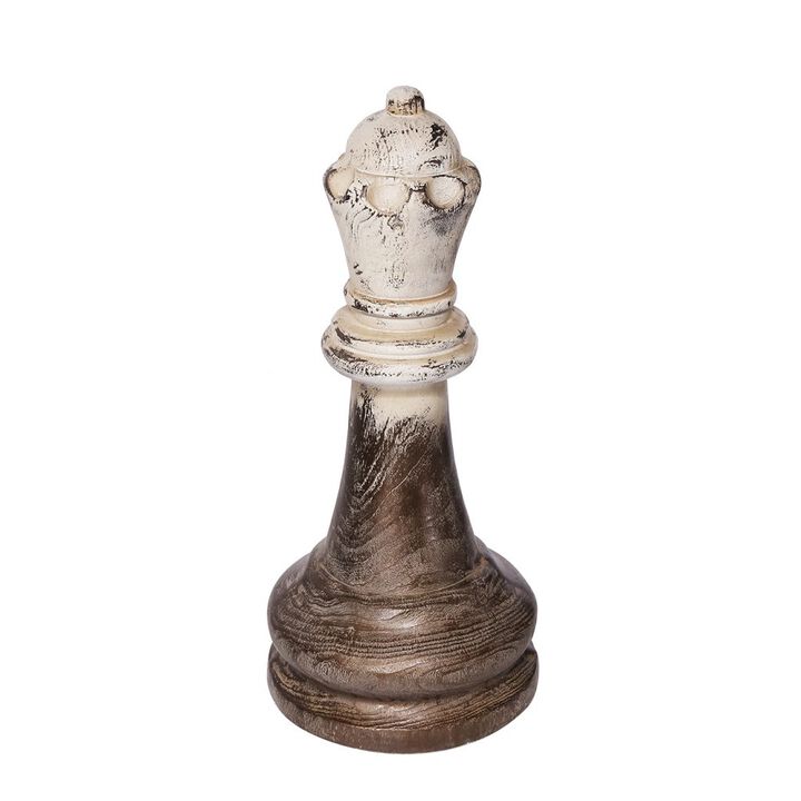 20.5" Brown and Ivory Two Tone Finish Decorative Finial