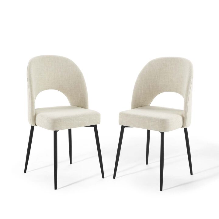 Rouse Dining Side Chair Upholstered Fabric Set of 2-Benzara
