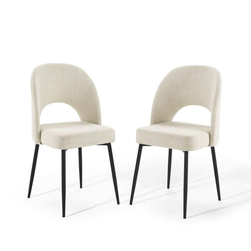 Rouse Dining Side Chair Upholstered Fabric Set of 2-Benzara image number 0