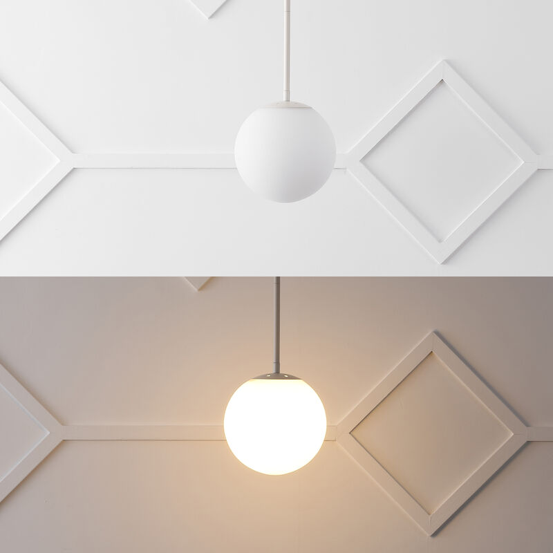 Bleecker 7.75" Metal/Glass Globe LED Pendant