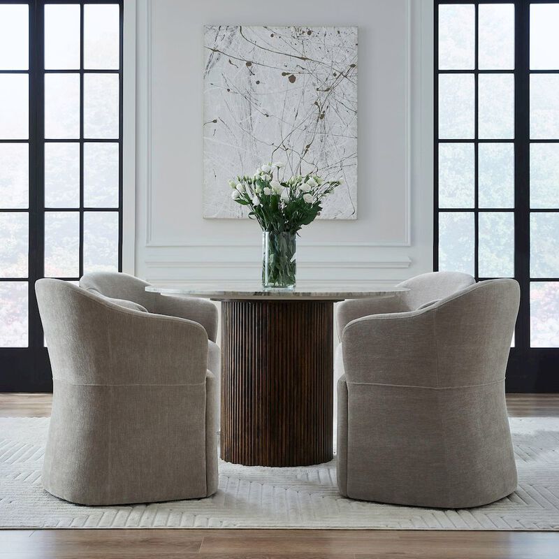 Liberty Furniture Accent Dining Chair with Castors - Squared Arm - Truffle Upholstry image number 8
