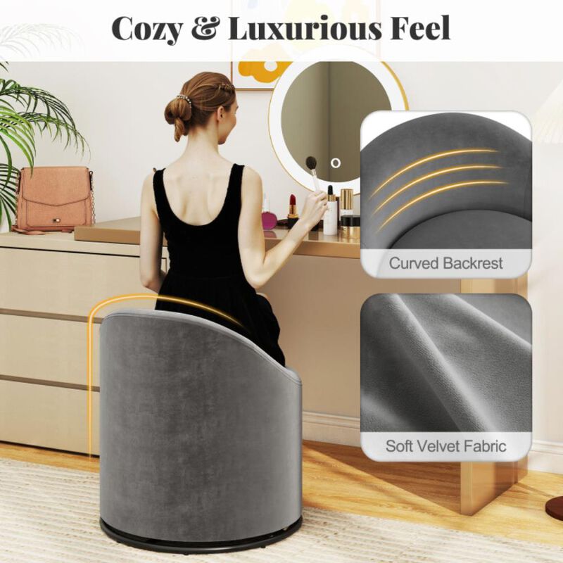 Barrel Chair with Storage 360 degree Swivel Upholstered Vanity Chair image number 5