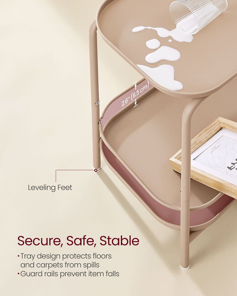 Storage Coffee Table with Metal Frame &ndash; 2-Tier Design with Functional Tray Top for Compact Spaces