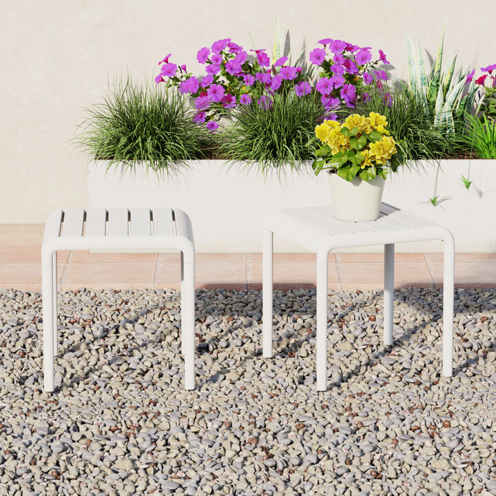 WestinTrends Plastic Modern Outdoor Patio Accent Side Tables (Set of 2)