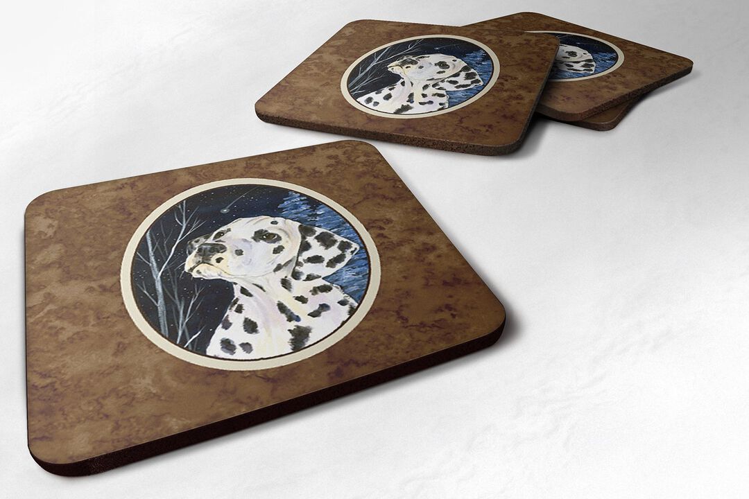 Caroline's Treasures SS8370FC Starry Night Dalmatian Foam Coasters Set of 4 (Set of 4), 3.5 H x 3.5 W, Multicolor