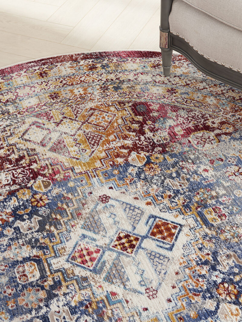 Vintage Kashan VKA09 Multicolor 6' x Round Rug