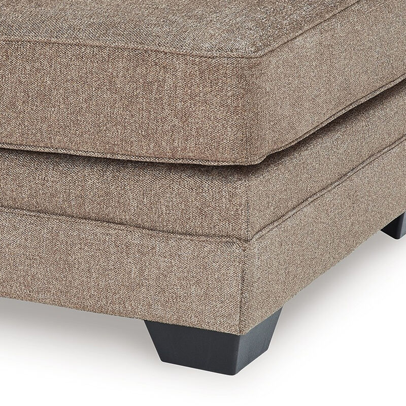 Sylvie Oversized Square Ottoman, Foam Nutmeg Brown Polyester, 37 Inch - Benzara