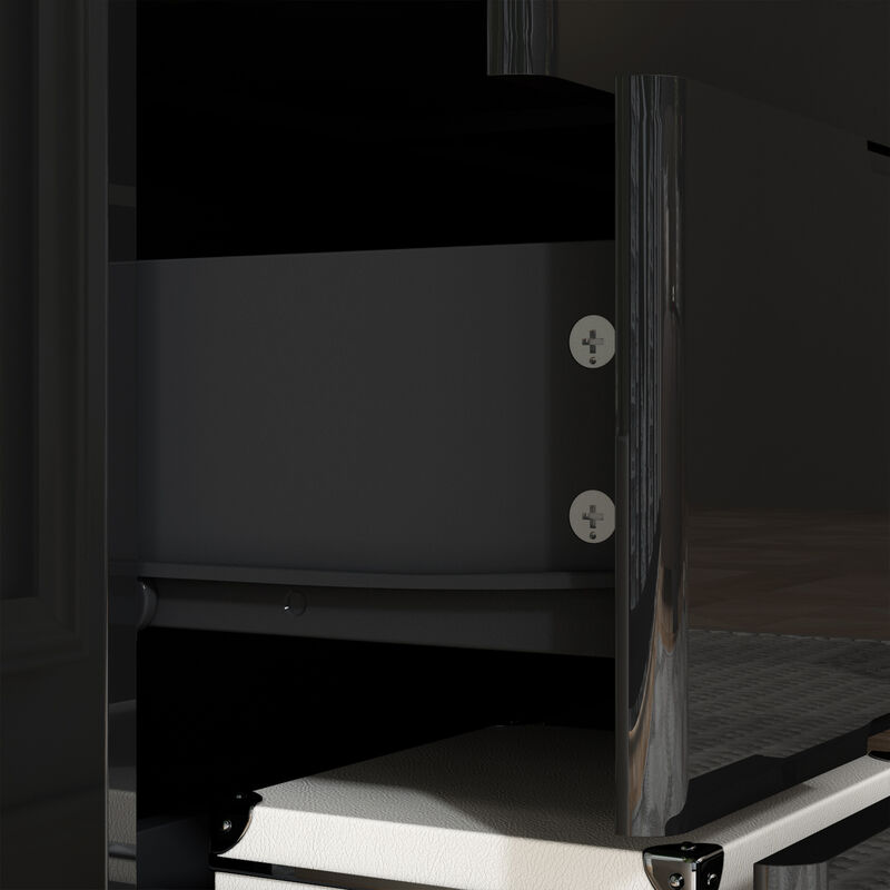 High Gloss White Wood 5-Drawer Chest of Drawers Storage Organizer With LED Lights (31.5 in. W x 42.6 in. H x 15.7 in. D)