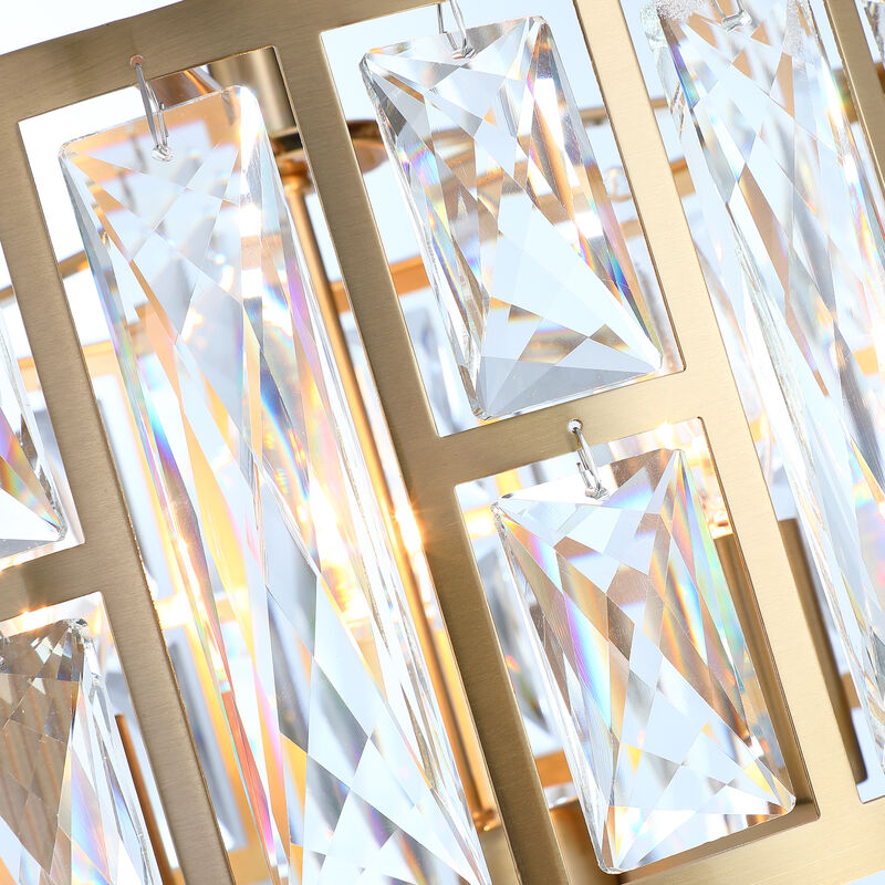 Modern Glam 3-Light Dimmable Crystal Semi Flush Mount Ceiling Light image number 8