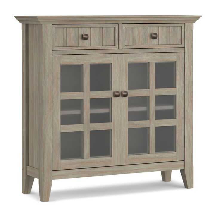 Acadian SOLID WOOD 36 inch Wide Transitional Entryway Hallway Storage Cabinet in Distressed Grey