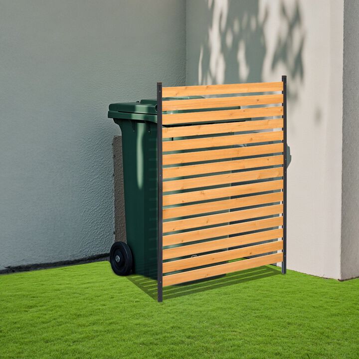 1-Panel Wood Fence Screen for Air Conditioner, Pool, Garden Equipment Enclosure-Natural