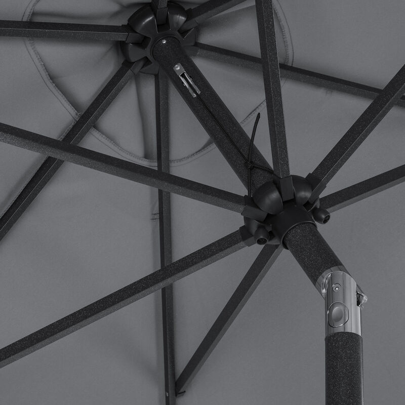 MONDAWE 10ft Rectangular Solar LED Market Patio Umbrella