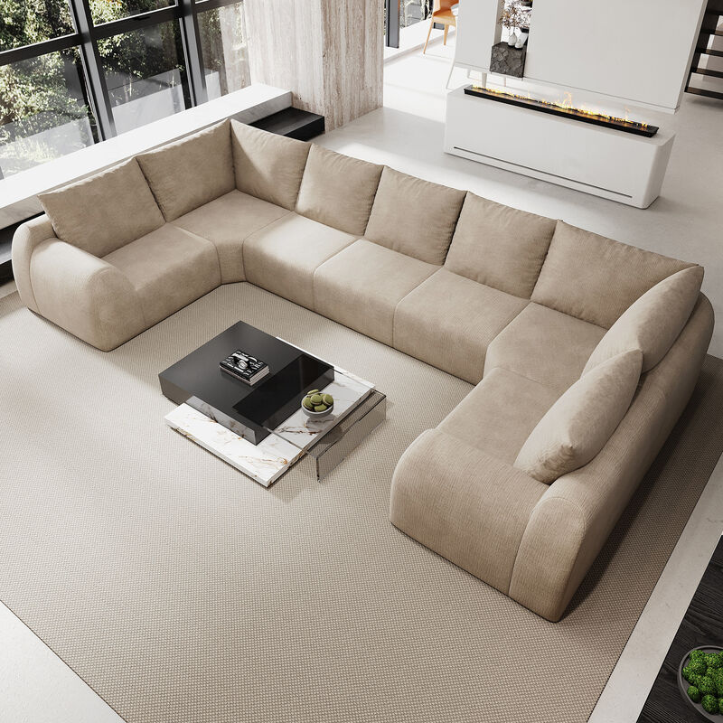 Fron U Shaped Modular Cloud Sectional Sofa image number 2