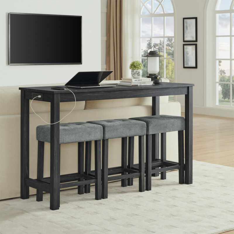 Peldze 4‑Piece Industrial Bar Table Set image number 2
