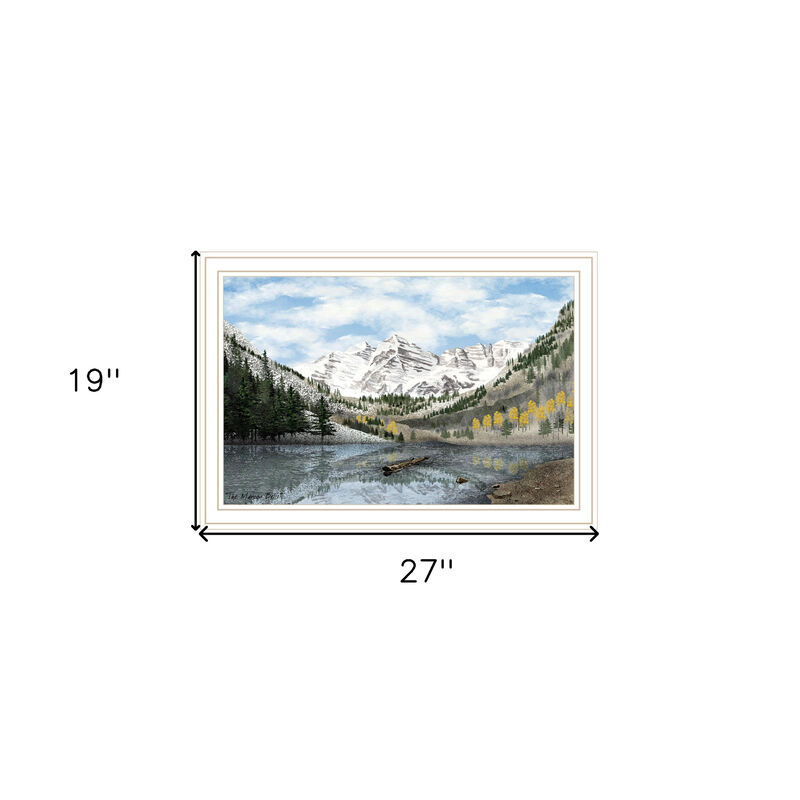 HomeRoots Snowy Mountain Landscape  White Framed Wall Art image number 4