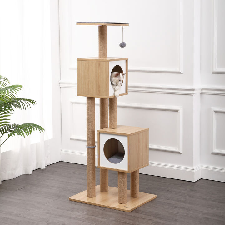Sawyer 3-Tier Minimalist Jute Cat Tree Condo with Scratching posts