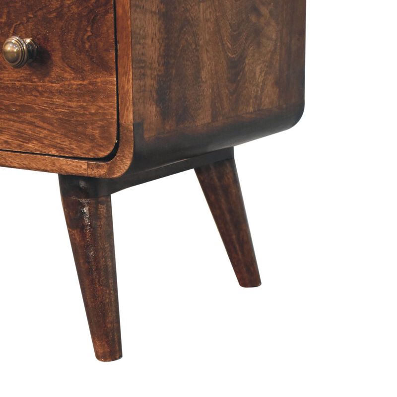 Artisan Furniture Solid Wood Curved California Walnut Chest