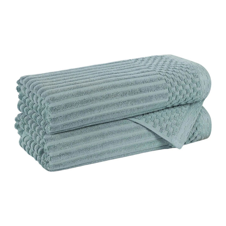2-Piece Cotton Ribbed Bath Towel Set &ndash; Plush and Quick-Dry