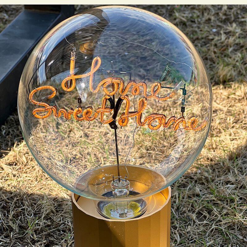 Bulb HOME SWEET HOME Amber with Base Table Lamp PORTABLE Pop image number 1