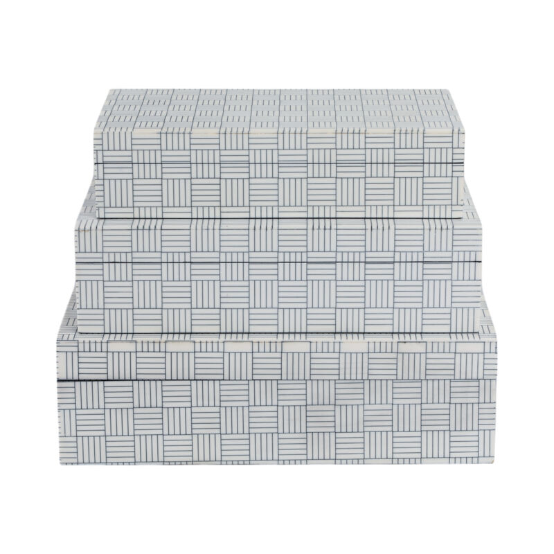 S/3 Checkerboard Etched Boxes image number 0