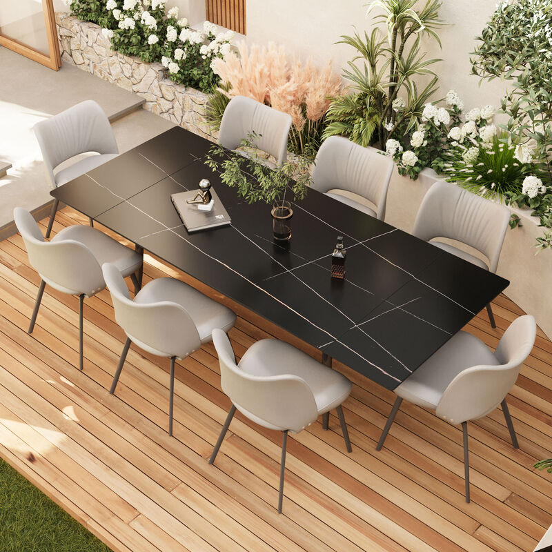 Extendable dining table, seats 6&ndash;10, 62&ndash;94"