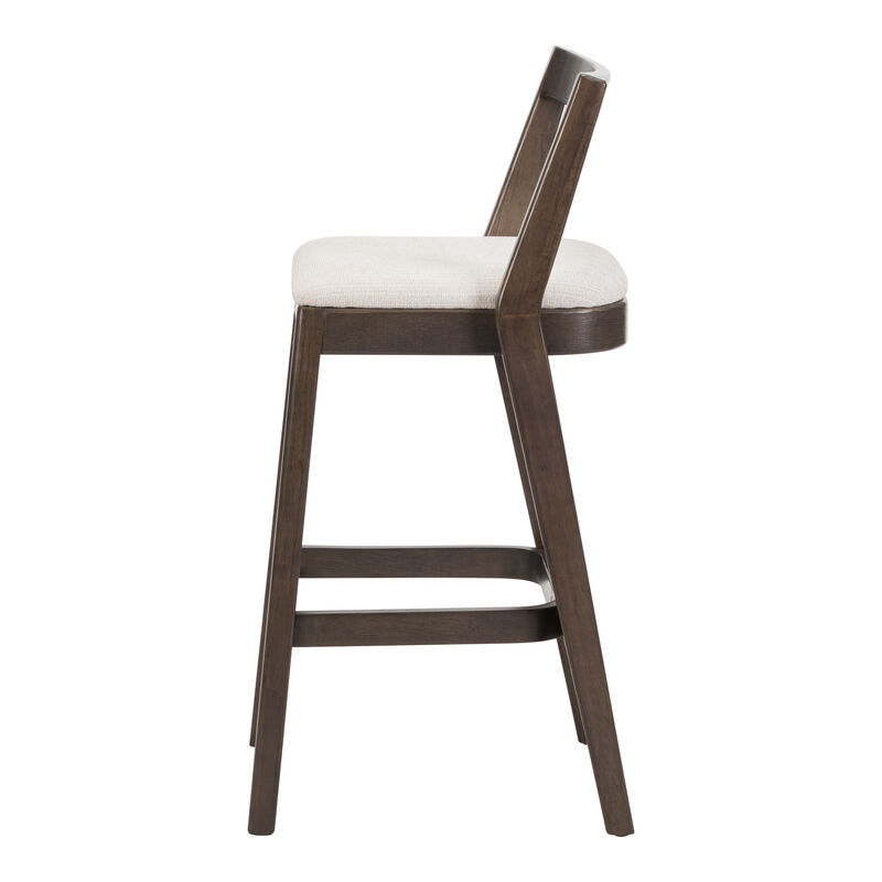 Christopher Knight Home Alric Rustic Rubberwood Upholstered Barstools (Set of 2) image number 4