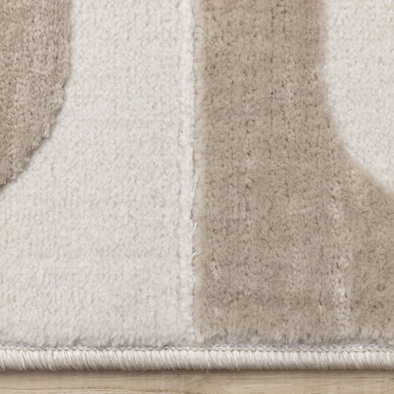 Novelle Home Logan Beige Cream Soft Mid-Century Modern Rug, 5'3 X 7'7 image number 1