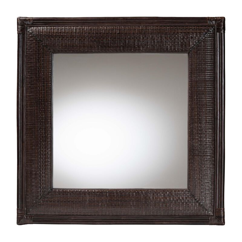 bali & pari Candela Natural Rattan Wall Mirror - Handwoven Wicker Accent Piece with Inset Mirrored Glass and Textured Frame image number 0