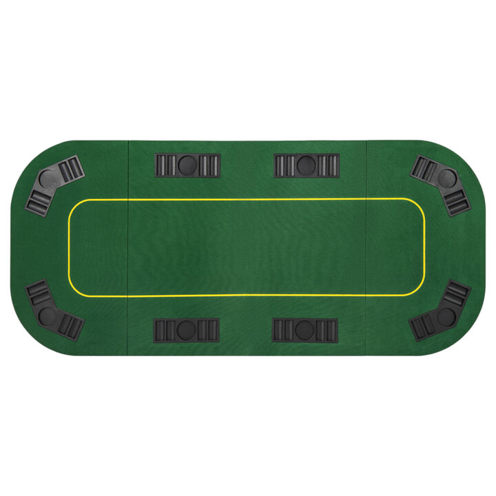 Foldable Poker Table Top for 8 Players with Cup Holders and Carrying Bag