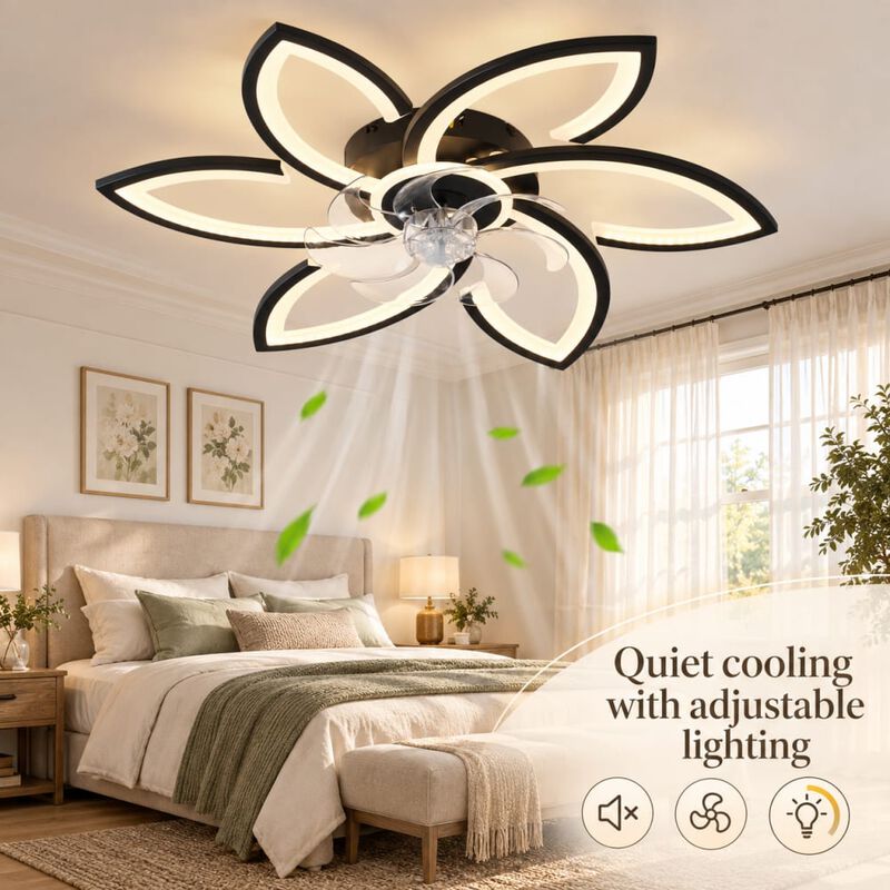 ELEMENT ACE 30-inch Low Profile Flush Mount Ceiling Fan with LED Lights and Remote Control for Kitchen Bedroom Living Room image number 4