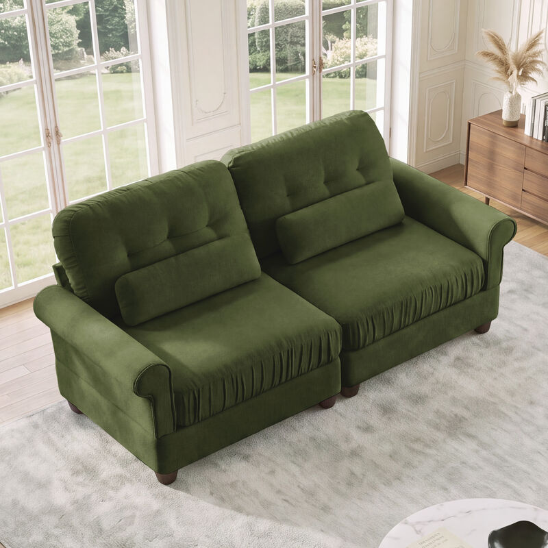 Septex Mid Century Modern Chenille Loveseat Sofa image number 8