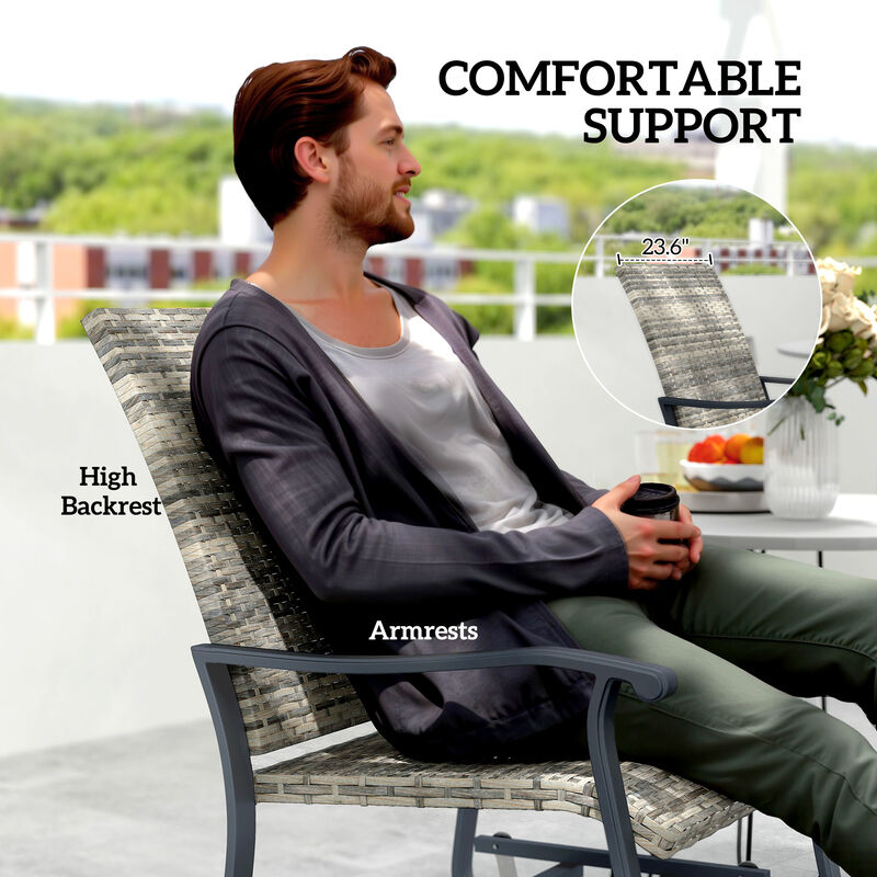 Hivvago Rattan Patio Glider Chair Set image number 6