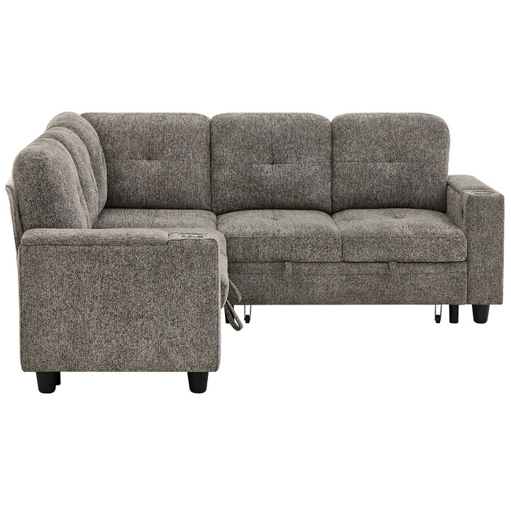 Foje L‑Shaped Convertible Sectional Sleeper Sofa