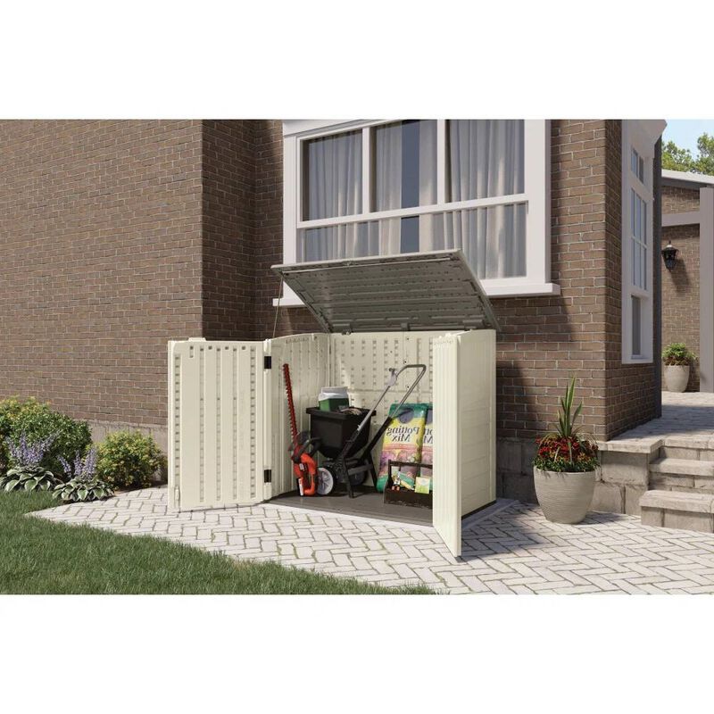 Secure Outdoor Plastic Trash Can Storage – Heavy-Duty Garbage Bin Organizer Shed
