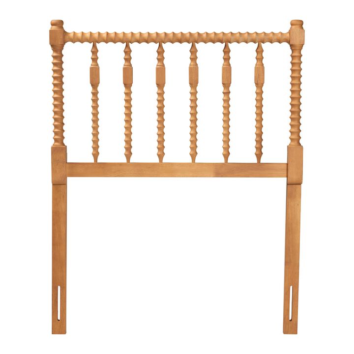 Baxton Studio Juliette Turned Spindle Headboard - Crafted Wood Panel with Decorative Spoke Design for Cottage Farmhouse Bedroom