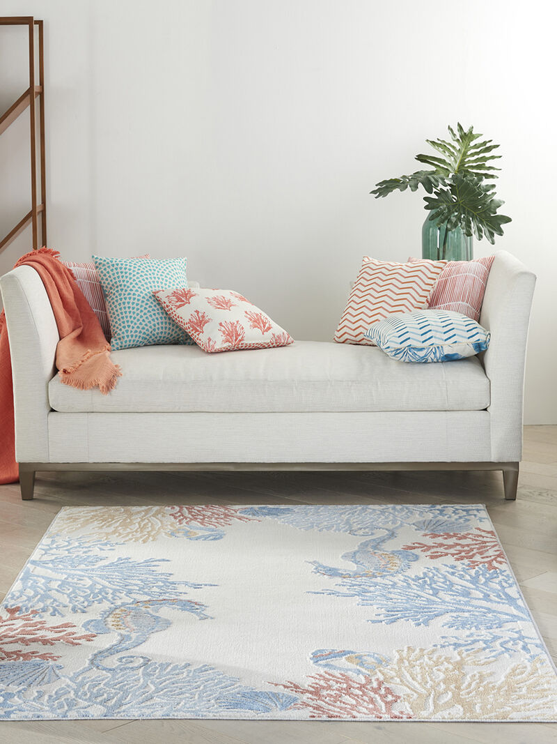 Seaside SDS03 Ivory/Multicolor 5'3" x 7'3" Rug