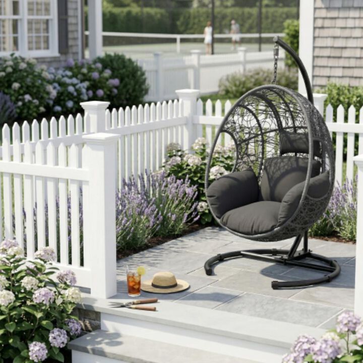 Hivvago 42&rdquo; Wide Egg Chair with U-Base and Cushion