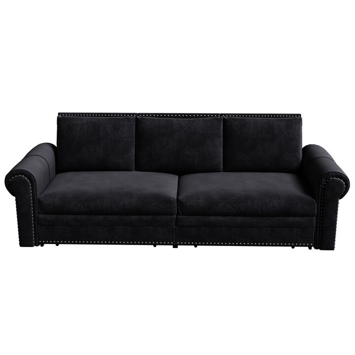 Merax Velvet Convertible Sleeper Sofa