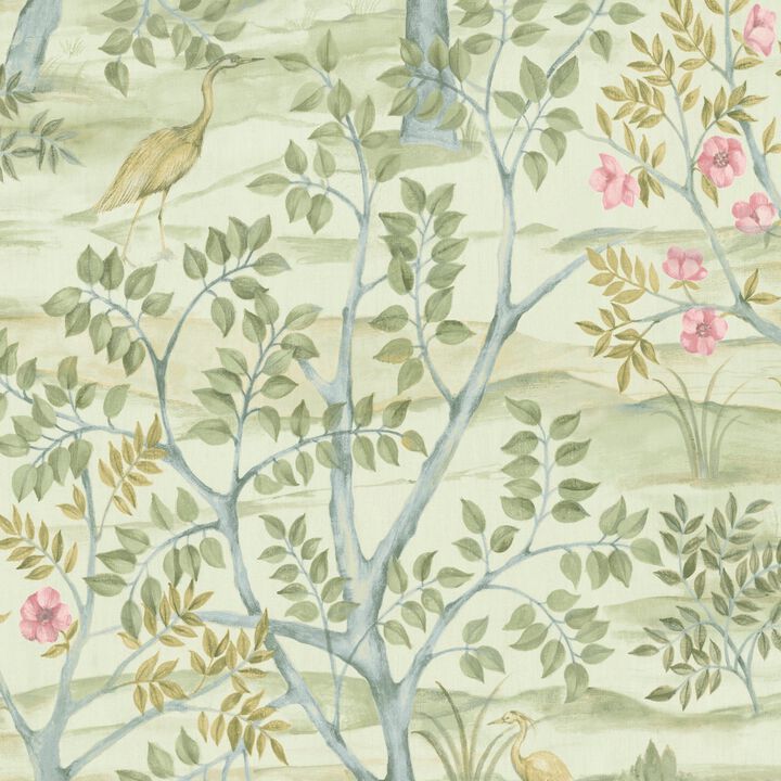Blooming Garden Floral Green Wallpaper 8317