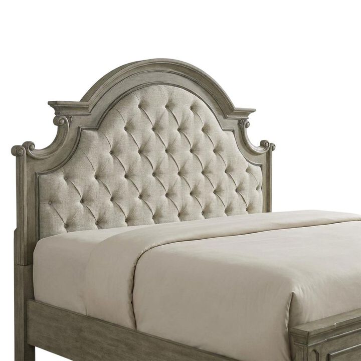 Liberty Furniture Magnolia Manor Queen Upholstered Panel Headboard - Weathered Bisque
