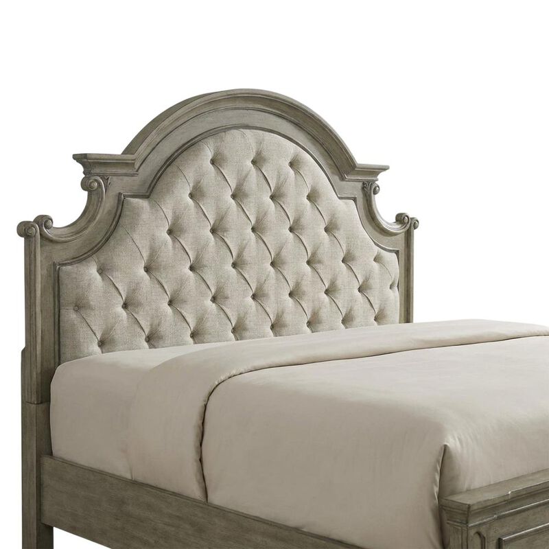 Liberty Furniture Magnolia Manor Queen Upholstered Panel Headboard - Weathered Bisque image number 0