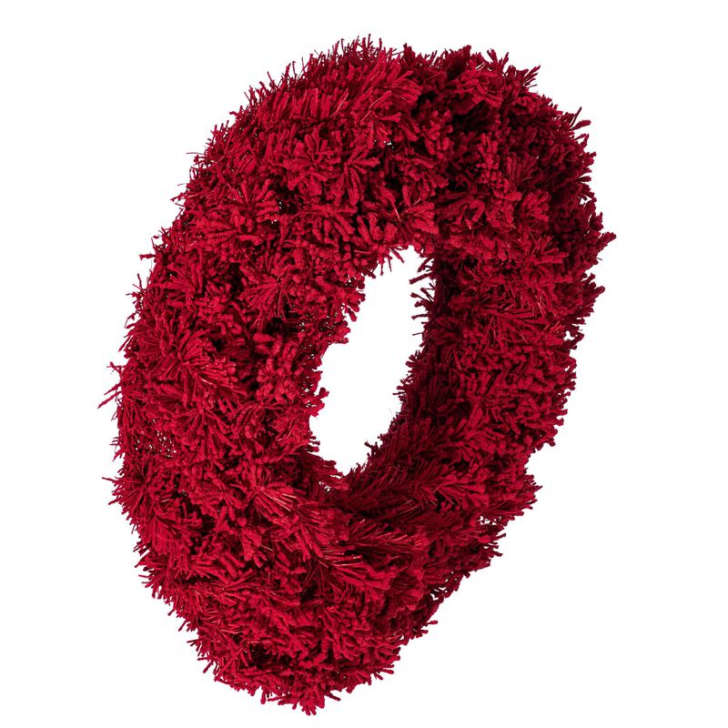 Vickerman 24" Flocked Red Fir Artificial Christmas Wreath, Unlit - Faux Fir Christmas Wreath - Indoor Seasonal Home Decor image number 2