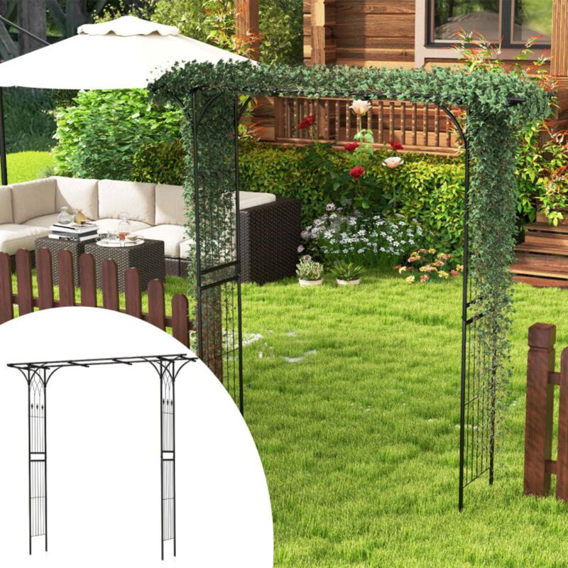 Hivvago Garden Arbor Metal Archway for Climbing Plants