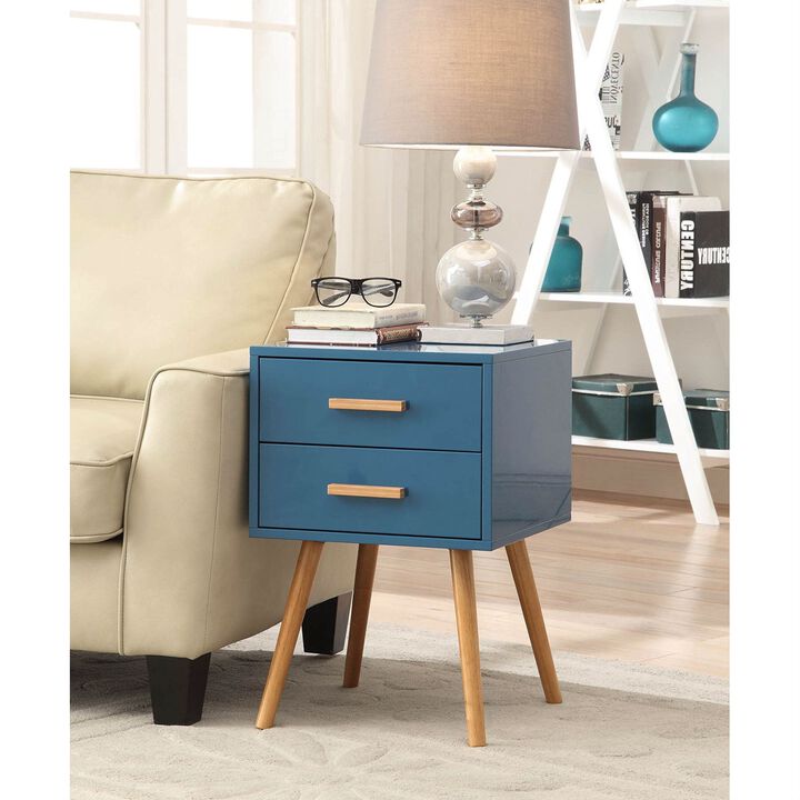 Stylish Modern End Table Nightstand with Mid-Century Design and Storage