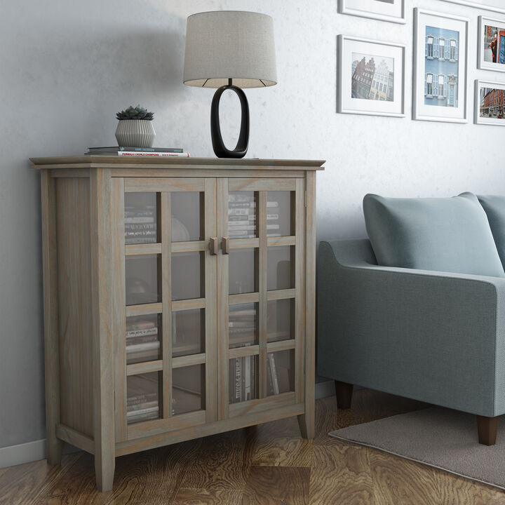 Artisan SOLID WOOD 38 inch Wide Transitional Medium Storage Cabinet in Distressed Grey