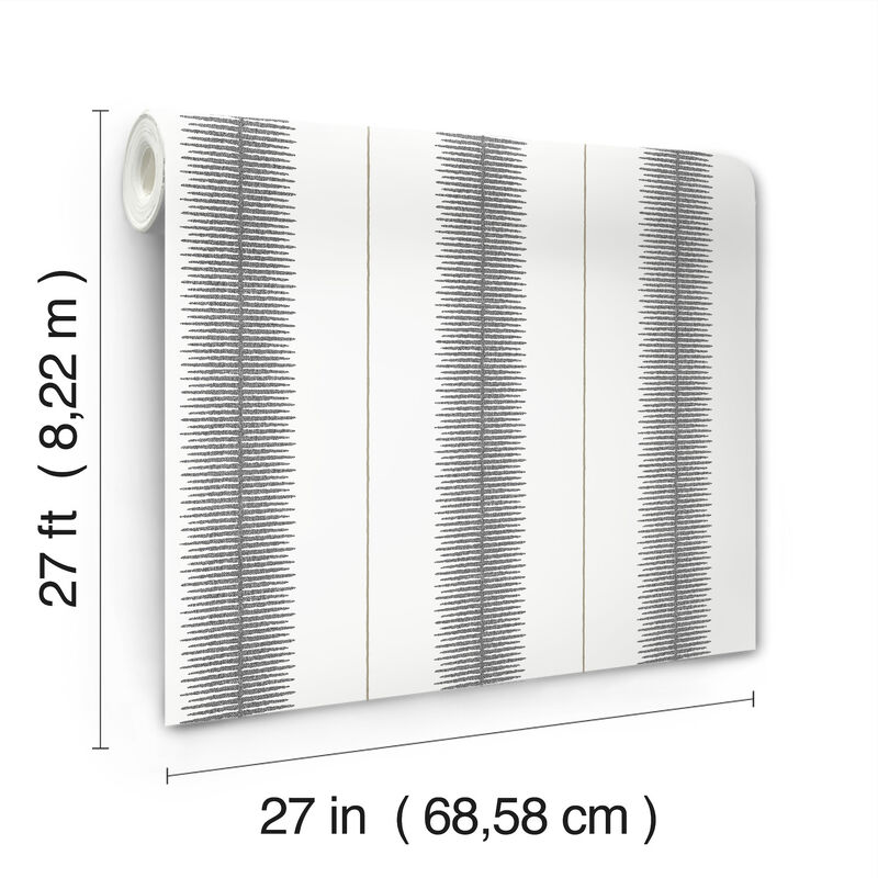 Tandem Stripe Black Wallpaper (Set of 2) image number 2