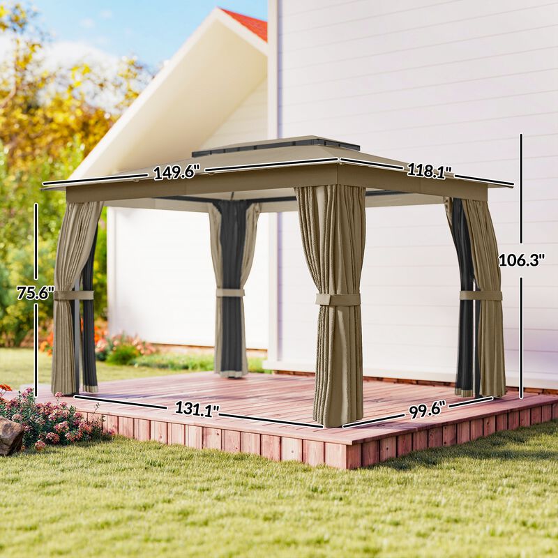 Hivvago Soft Top 10x12 Gazebo Canopy Shelter image number 2