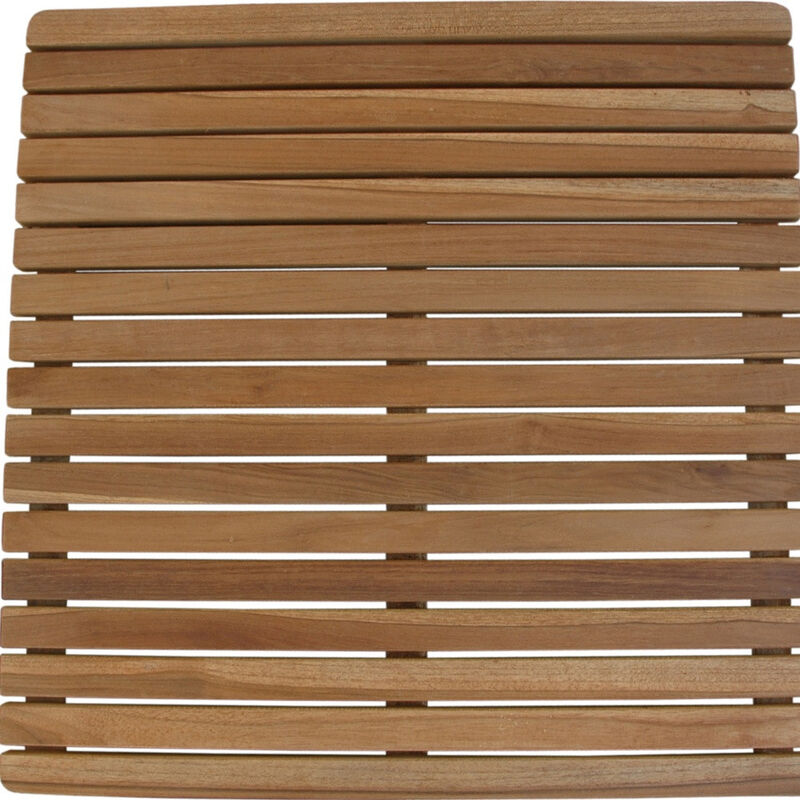 HomeRoots Natural Teak 24" Square Shower Mat image number 4