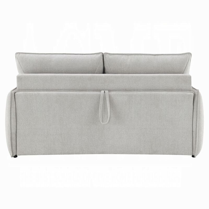 Jona Folding Back Sofa with Sleeper, Memory Foam Mattress, Beige Chenille image number 4